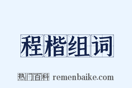 程楷组词是什么意思的图片